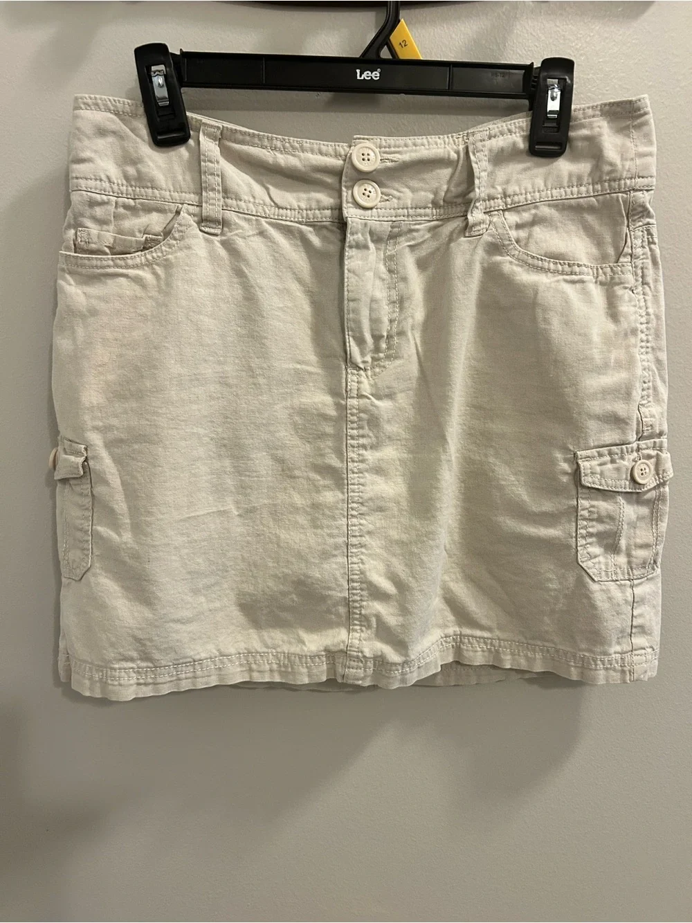 Beau Dawson Women's khaki Cargo Skort with Button Waist